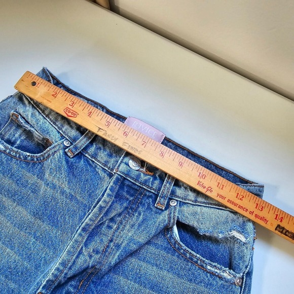 Revice Jeans Womens‎ 25 Blue Distressed Button Fly Raw Hem Straight - Picture 11 of 16